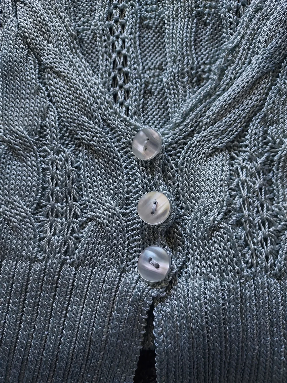 Free People The Vest Of Us Sweater Vest Women's Size Large Blue Crochet Buttons